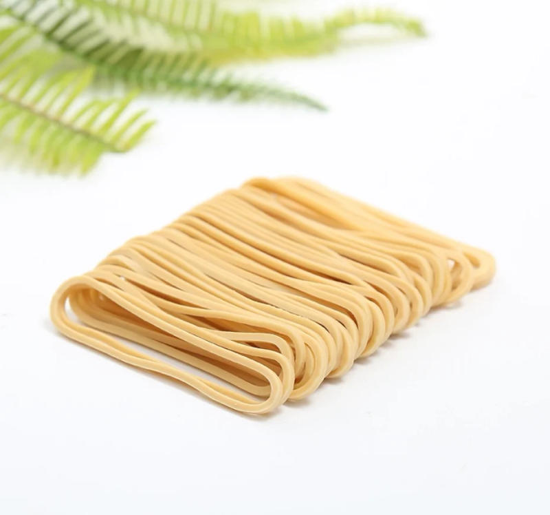 Description Picture 2 of item100PCS Transparent Yellow Elastic Rubber Bands School Office Home Industrial Ring Stretchable Paper Package Holder Rubber Band