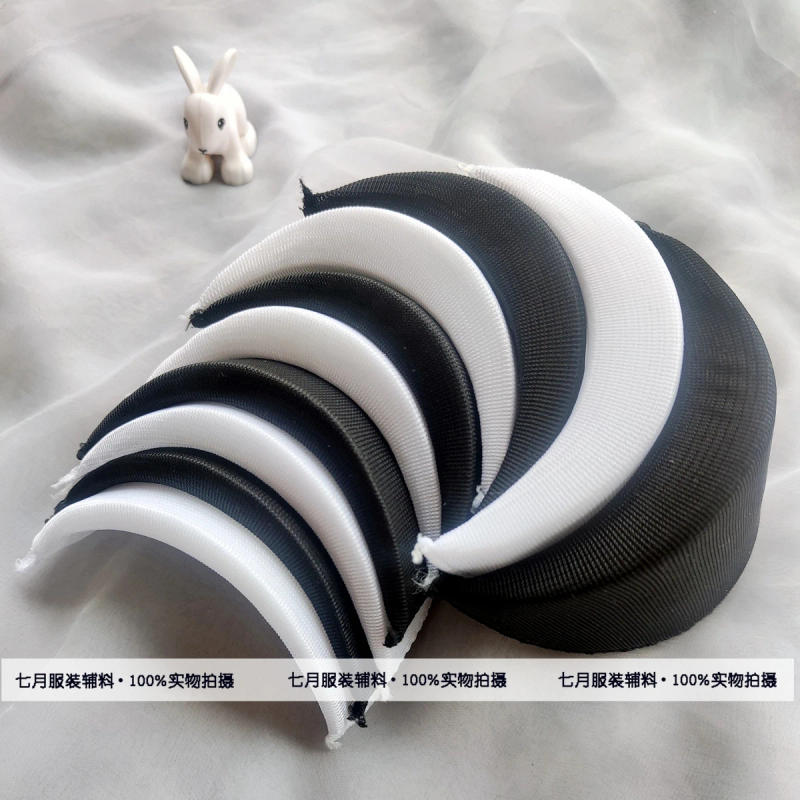 Description Picture 2 of item2pair 4pcs White/Black hard sponge wrapped Shoulder Pads Shoulder Padding for jacket suit coat Clothes Sewing Accessories