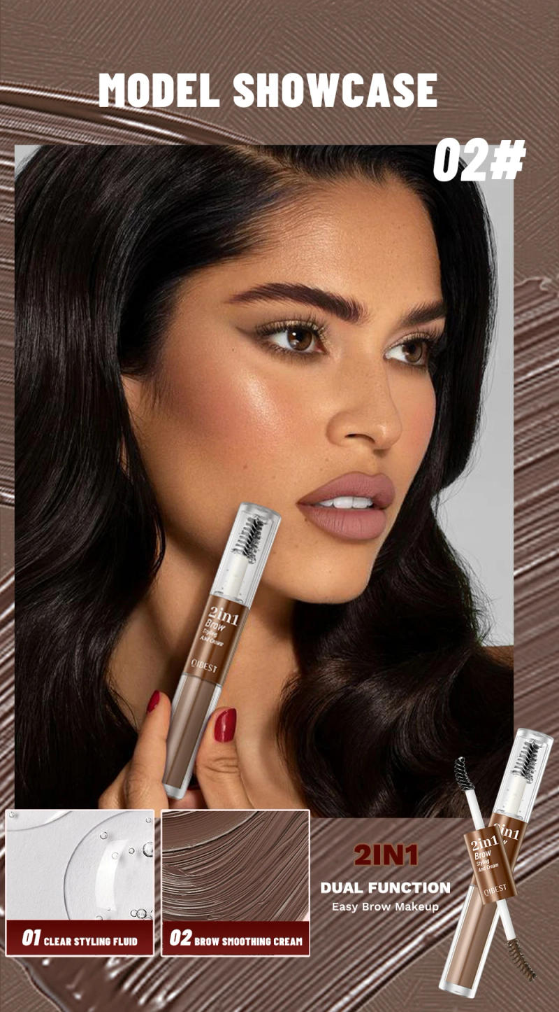 Description Picture 6 of itemQIBEST Clear Eyebrow Gel Styling Brows Wax 2 In 1 Waterproof Lasting Liquid Eyebrow Brush Black Eyebrow Tint Eye Makeup Cosmetic