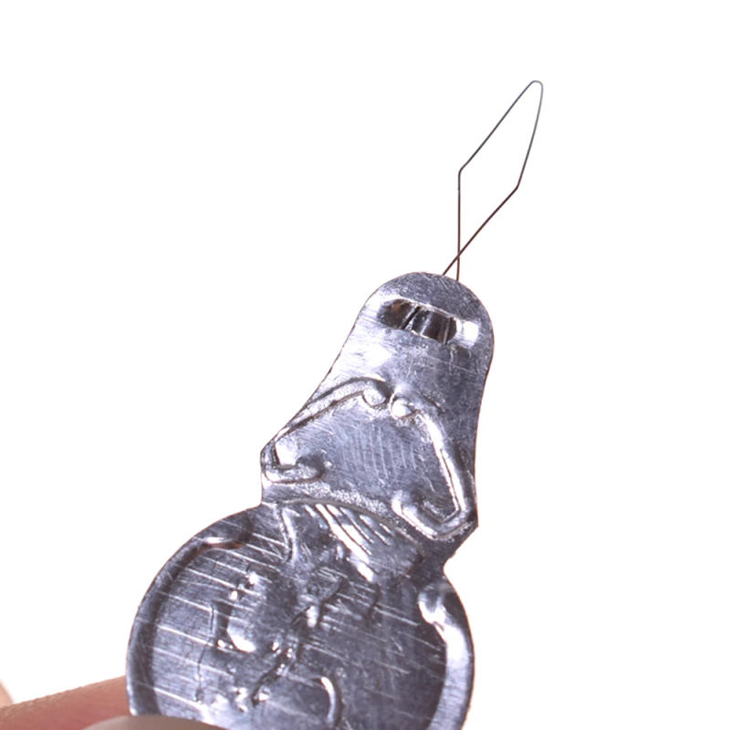 Description Picture 5 of item50PCs Silver Tone Wire Loop DIY Needle Threader Stitch Insertion Hand Machine Sewing Tool Sewing DIY Tool Needlework Accessories