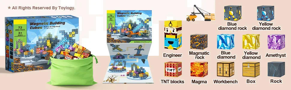 Description Picture 3 of itemMagnetic Building Blocks Mine World Magnet Cube Set for Boy Girl Kid Age 3+ DIY Model Children Stem Minecrafts Sensory Toy