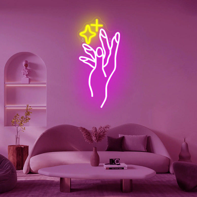 Description Picture 4 of itemHand Neon Sign Pink Nail Led Signs For Wall Decor Hand LED Lights Signs Dimmable Neon Light up Signs for Bedroom Girls Room De
