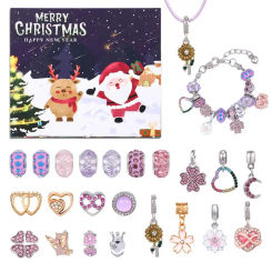Christmas Beads Advent Calendar 24 Days Crafts Bracelet Making Kit Countdown Calendar Handmade Jewelry Christmas Gift Sets