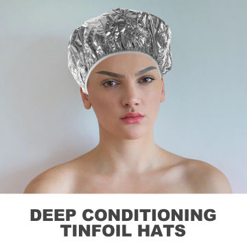 4 Pcs Aluminum Foil Cap Baking Hat Hair Dye Conditioning Tin Treatment Steam Heat Miss