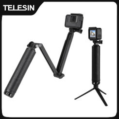 TELESIN 3 Way Grip Waterproof Selfie Stick Tripod Floating Hand Monopod For GoPro Hero 12 11 10 9 8 7 6 Insta360 Osmo Action 2