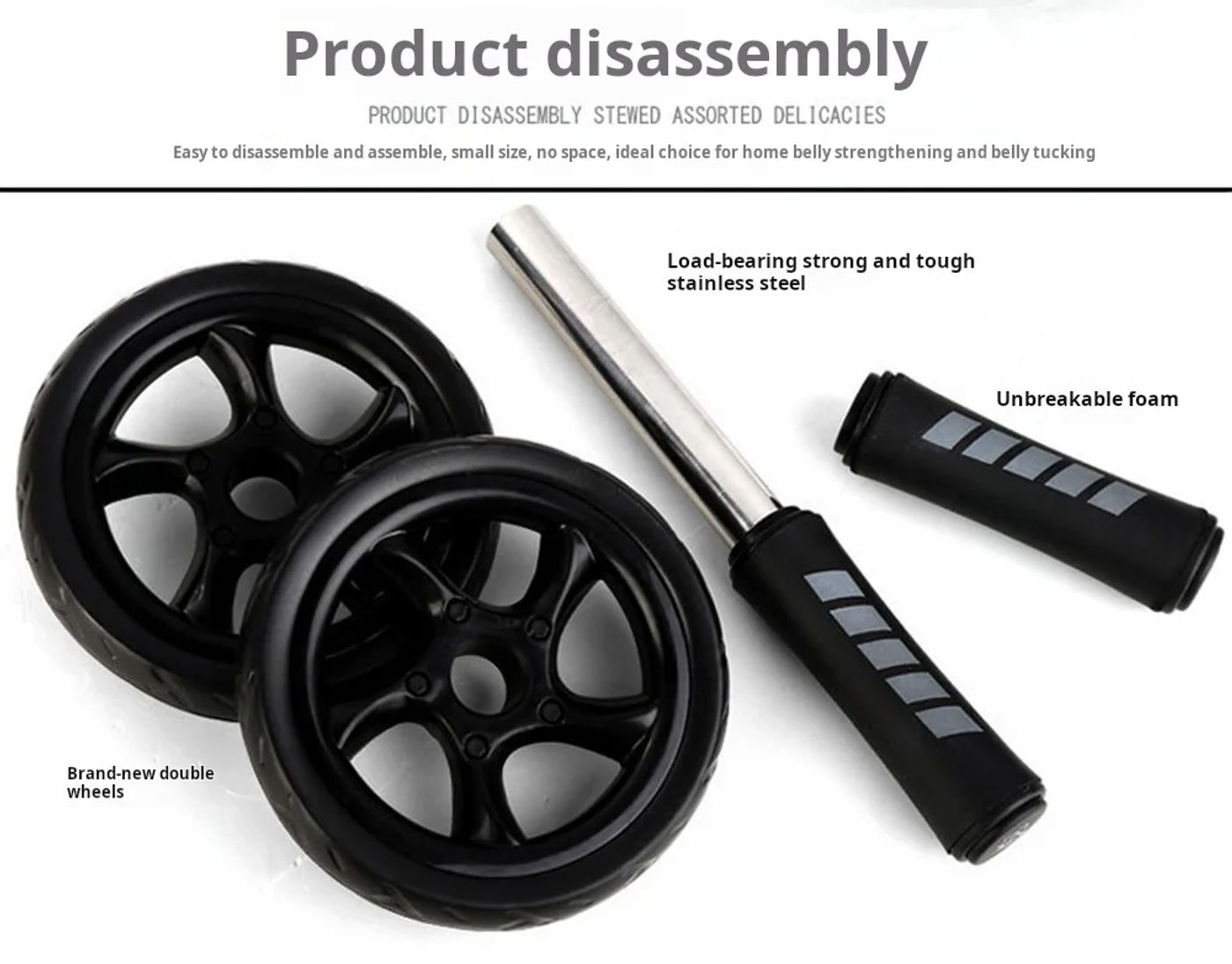 Description Picture 6 of itemAB Roller Wheel for AB Roller Workout Equipment AB Roller With Knee Pad AB Roller Wheel with Resistance Bands AB Roller Workout