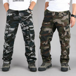 Camouflage Outdoor Pockets Men Casual Pants Overalls Cargo Oversize Man Trousers Y2k Clothes Gym Work Pantalones Streetwear