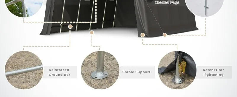 Description Picture 4 of itemMELLCOM 13 x 20 FT Heavy Duty Carport, Portable Garage with All-Steel Metal Frame & Vents, Anti-Snow Car Canopy Outdoor Storage