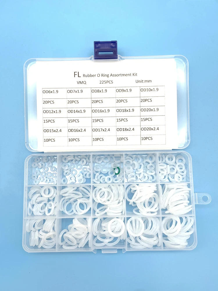 Description Picture 6 of itemO Rings Rubber Silicone O Ring Seal NBR VMQ FKM Sealing O-rings Nitrile Washer Rubber oring set Assortment Kit Set Box Ring