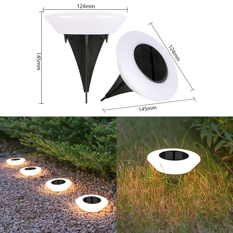 Description Picture 2 of item4Pack Solar Lights,Outdoors Lamp,360° LED Floor Lights IP65 Waterproof with On/Off for Garden,Yard,Backyard,Driveway,Patio,Lawn
