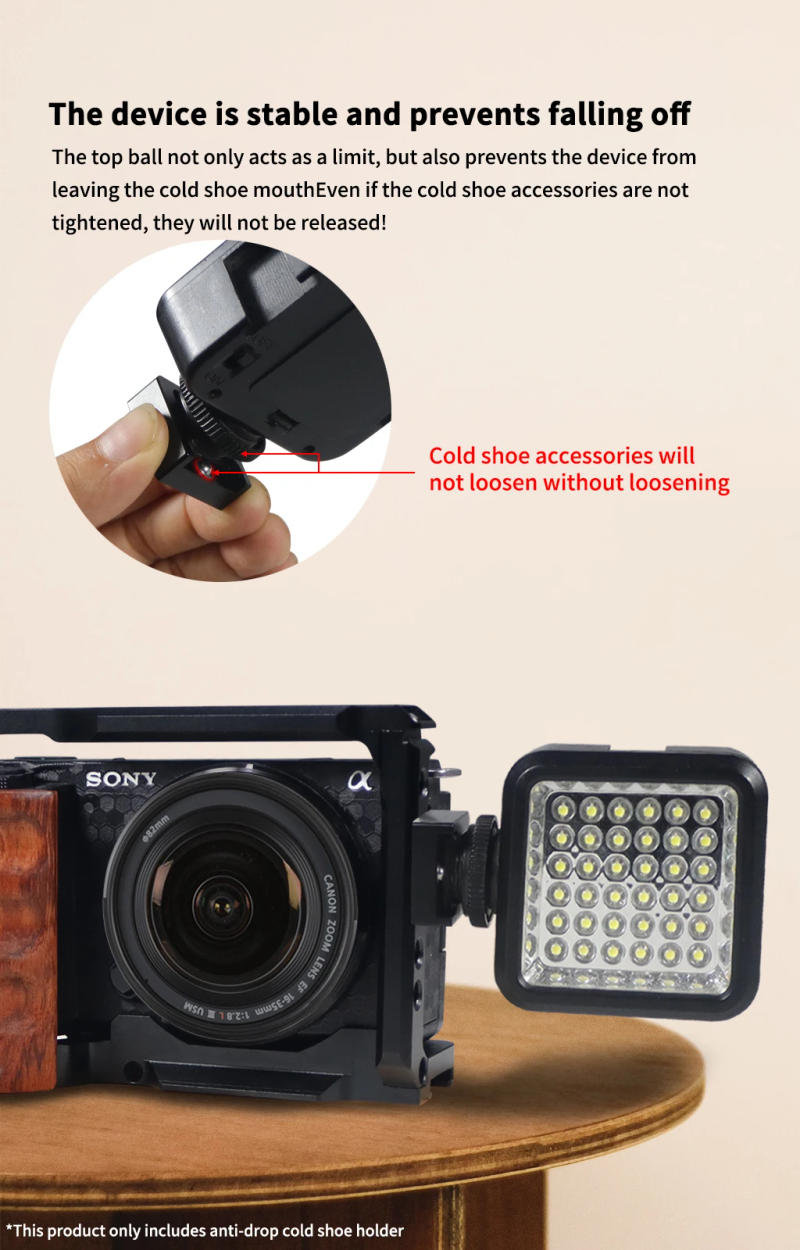 Description Picture 5 of itemQuick Release Plate 1/4" Cold Shoe Mount for DSLR Camera Cage Rig Video LED Light Mic Stand Monitor Mount Magic Arm Connector