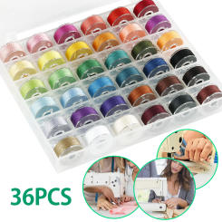 36Pcs Bobbins Sewing Thread Kit with Storage Case for Multiple Sewing Machine Standard Size Assorted Colors Sewing Thread Set
