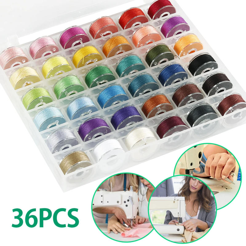 Description Picture 2 of item36Pcs Bobbins Sewing Thread Kit with Storage Case for Multiple Sewing Machine Standard Size Assorted Colors Sewing Thread Set