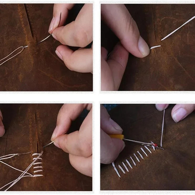 Description Picture 5 of item1mm 80Meter/Roll Waxed Thread Leather Sewing Tools Bookbinding DIY Weave Craft Polyester Stitching String Cord Repair Thread