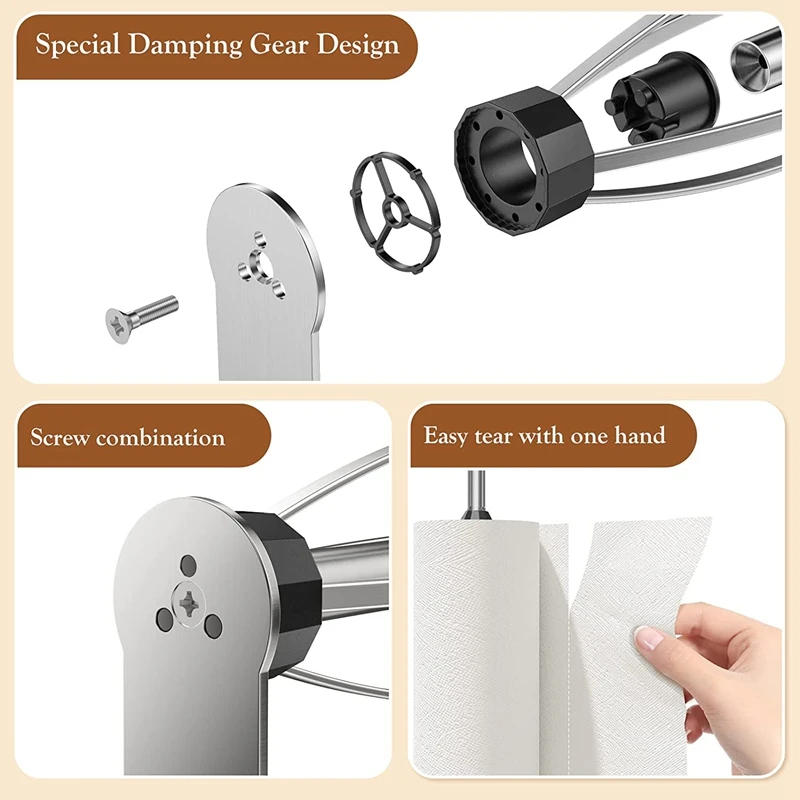 Description Picture 6 of itemPaper Towel Holder Under Cabinet Towel Robe Hooks Under Cabinet Paper Towel Holder Towel Holder For Bathroom Kitchen
