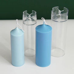 Church Spire Cylindrical Candle Mould DIY Geometric Shaped Transparent Plastic Wax Molds Scented Candle Making Tool Home Decor