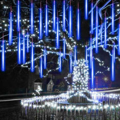 8 Tube LED Christmas Light Street Decoration Meteor Shower Fairy Lights String Outdoor Lighting Garden Garland Light US/EU Plug