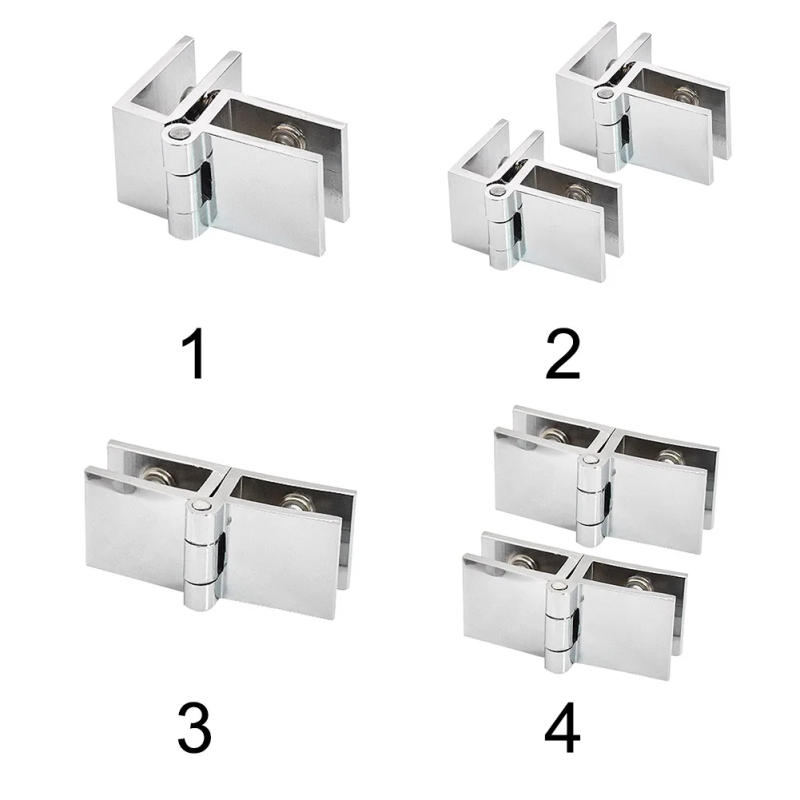 Description Picture 3 of item90 180 Degree Zinc Alloy Practical Easy Install Bathroom Door Hinge Cupboard Durable Glass Clamp Cabinet Bilateral Clip Home