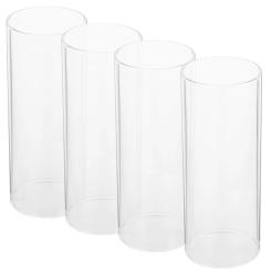 4 Pcs Shade Glass Craft Cover Candles Holders Decorate Accessory High Borosilicate Protective Lamp Clear