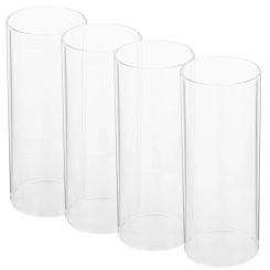 4 Pcs Shade Glass Craft Cover Candles Holders Decorate Accessory High Borosilicate Protective Lamp Clear