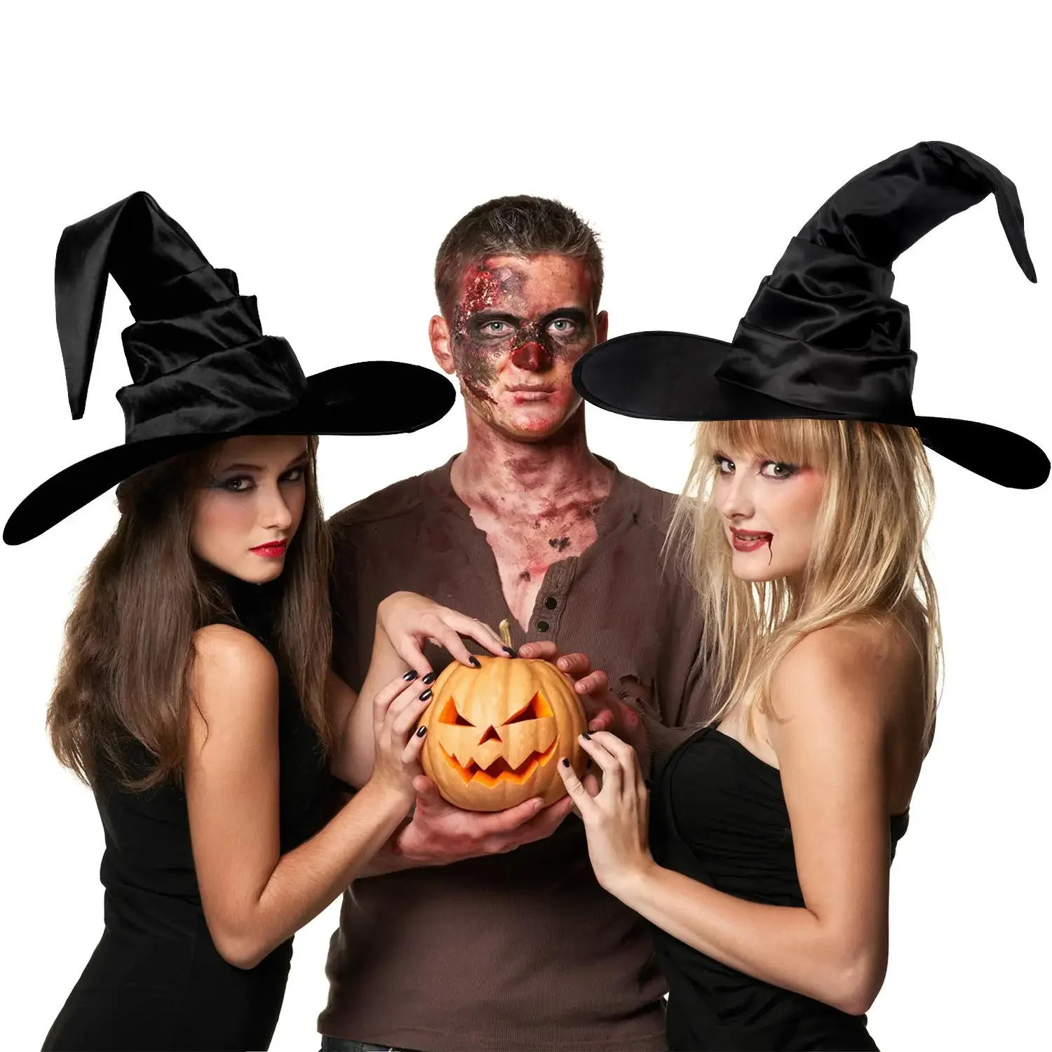 Description Picture 6 of itemClassic Black Witch Hat Durable Reusable Witch Hat Stylish Halloween Witch Hat for Masquerade Party Cosplay Wide Brimmed Black