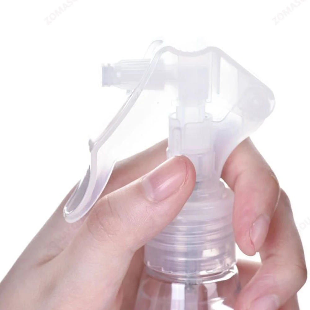 Description Picture 4 of item1-9 Pcs Plastic Spray Bottle 200ml Clear Empty Spray Bottles Refillable Trigger Sprayer Atomizer for Gardening Kitchen Hair Care
