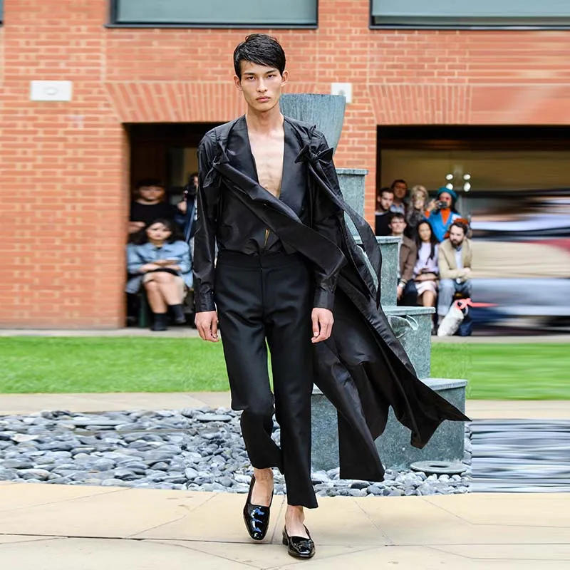 Description Picture 2 of itemMen's Slim Fit Black 9-Point Leggings Men's Youth Banquet Large European And American Fashion Versatile Casual Pants