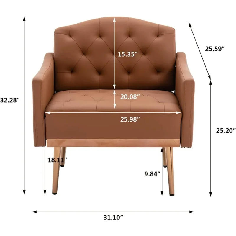 Description Picture 5 of itemFaux Leather Accent Chair With Arms for Living Room 1-person Sofa Rocking Chair Adult Bar Stools Relax Armchair Daybed Bean Bag