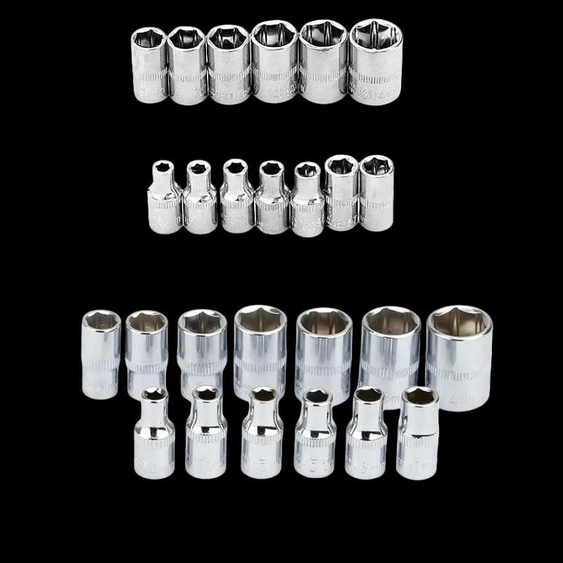 Description Picture 2 of item1-Piece 1/4 Drive Inch 4 4.5 5 5.5 6 7 8 9 10 11 12 13 14mm Ratchet Wrench Socket Head Sleeve Double End Hand Tools