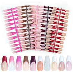 Large Pack Acrylic French Press On Nails Full Cover Fake False Tips Fast Apply Reusable Soft Gel Extension Tips 480pcs/box