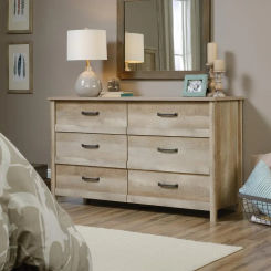 6-Drawer Dresser Wood Dresser for Bedroom, Lintel Oak Finish