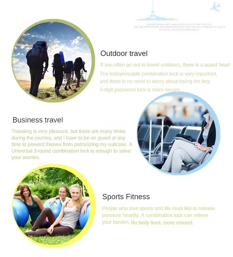 Description Picture 3 of itemNew TSA Customs Colorful Code Lock for Travel Luggage Password Changeable Lock Contrast Color Design Padlock Cabinet Locker