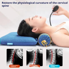 Argy Wormwood Heating Inflatable Massage Cervical Spine Repair Pillow Chinese Herbal Medicine Cylindrical Neck Circle Pillows