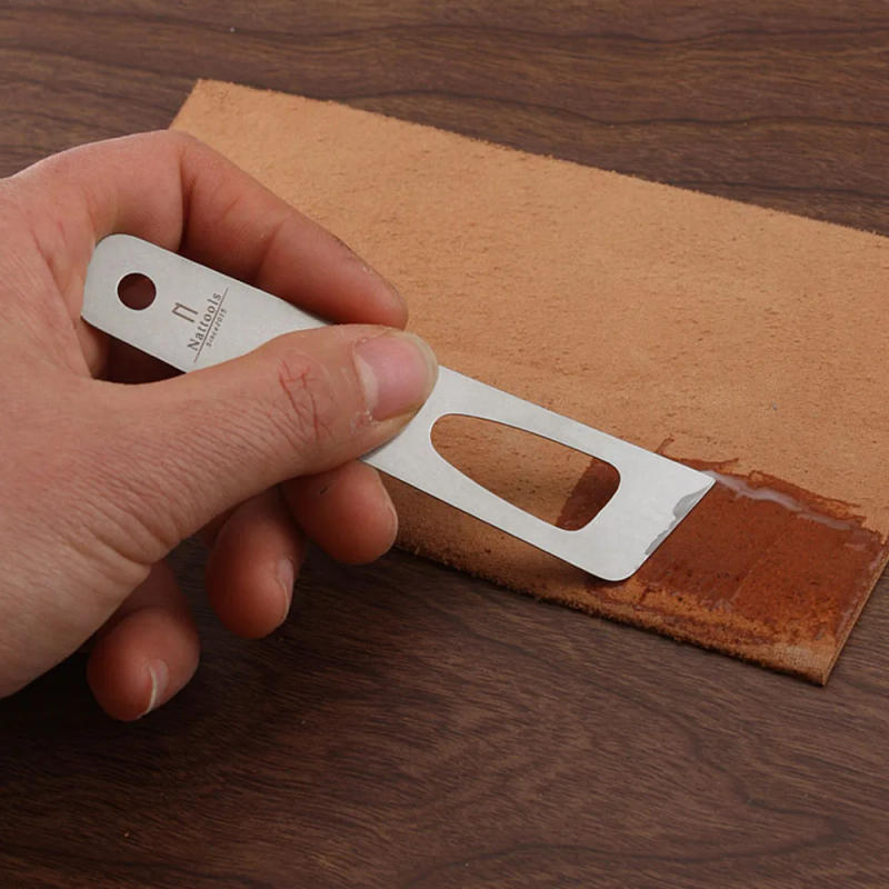 Description Picture 3 of itemNattools Stainless Steel Gluing Sheet DIY Handmade Leather Gluing Auxiliary Tools Gumming Glue Gluing Carving Stitching Tools