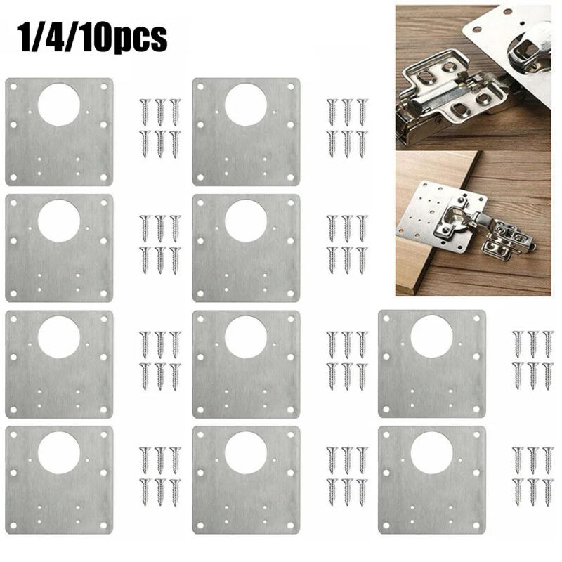 Description Picture 2 of itemHinge Repair Kit Furniture Hinges Plate With Screw Rust Resistant Steel Door Hinges Cupboard Wardrobe Hardware Repair Mount Tool