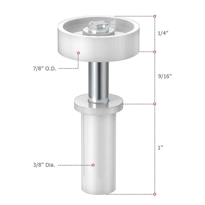 Description Picture 4 of item4PCS New Top Guide Wheel Pivot Hinge Nylon Plastic Repair Parts Rust-resistant White Hardware Bifold Cabinet Door Closets