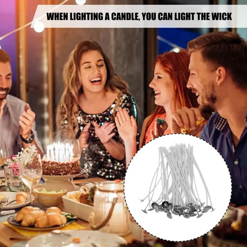 Description Picture 3 of itemCandle Making Wicks Pre-Waxed Candle Wicks Set 50 pcs DIY Crafts Cotton Wicks for Soy Candles Long-Lasting Candle Wick Kit