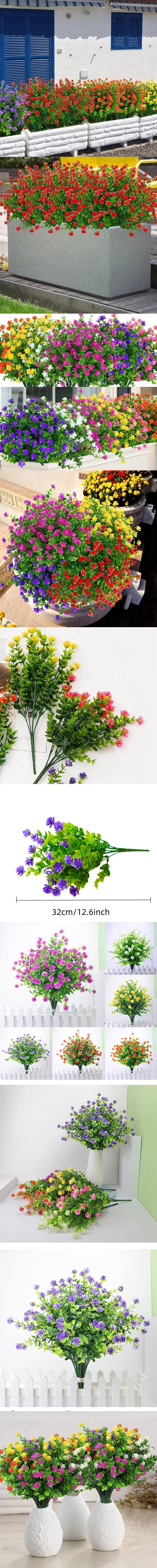 Description Picture 2 of item1 Bundle Artificial Flowers Outdoor UV Resistant Shrubs Plants Fake Home Garden Outdoor Ceremony Wedding Arch Floral Decoration