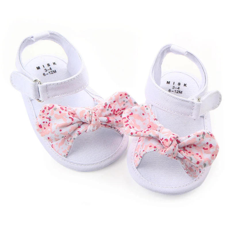Description Picture 4 of item1 Pair Lytwtw's Children Baby Kids Boys girls Shoes Non-Slip Canvas Bowknot Toddlers Newborn Infantil sandals