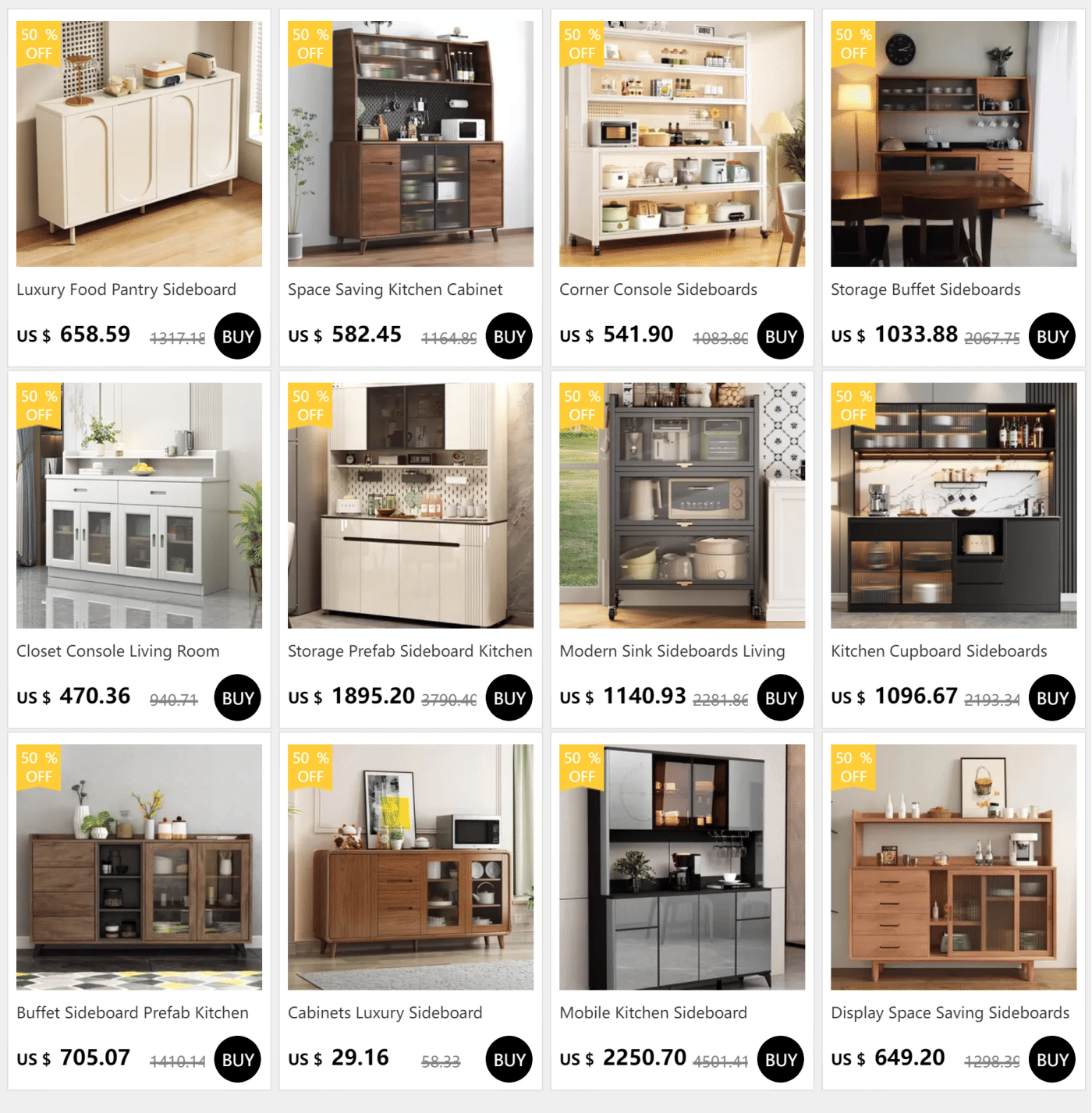 Description Picture 2 of itemKitchen Cabinet Buffet Sideboard Dining Room Display Cabinets Drawers Sideboards Luxury Muebles Para El Hogar Home Furniture