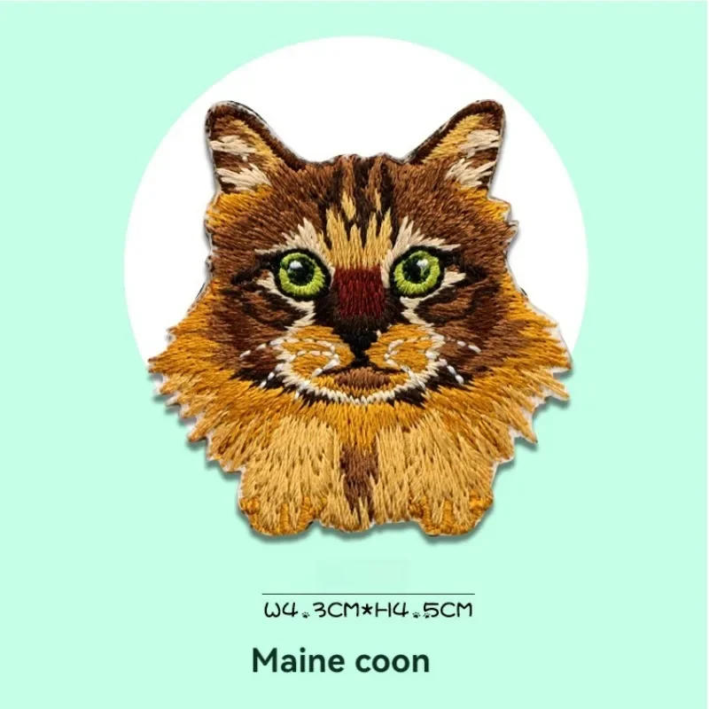 Description Picture 4 of item1PCS Cute Cat Embroidered Patches On Clothes/Jeans Sewing Pocket Cat Applique/Patch Iron On Patches For Clothing Stickers Access