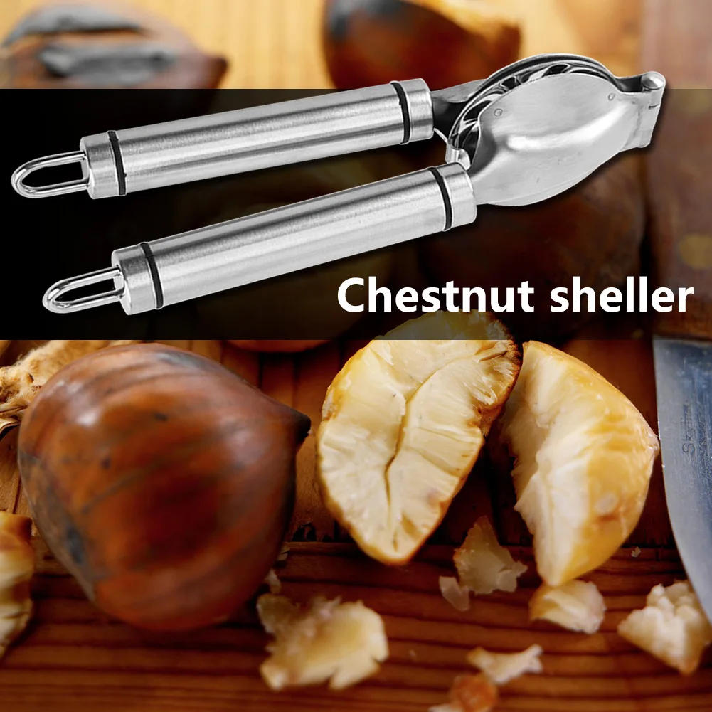 Description Picture 3 of itemStainless Steel 2 in 1 Quick Chestnut Clip Walnut Pliers Metal Nut Cracker Sheller Nut Opener Kitchen Tools Cutter Gadgets