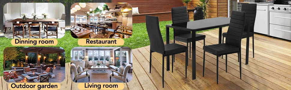Description Picture 2 of itemDining Table Set Glass Dining Room Table Set for Small Spaces Kitchen Table and Chairs for Home Furniture