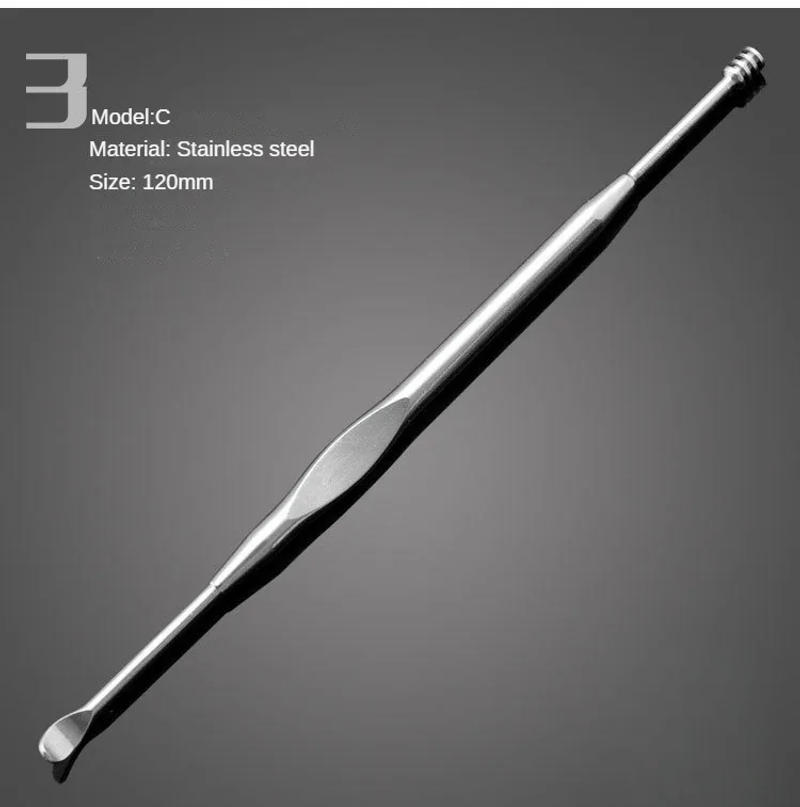 Description Picture 6 of itemDouble Head Ear Wax Removal Cleaner Double End Earwax Remover 360° Cleaning Ear Pick Stainless Steel Ear Care Tools