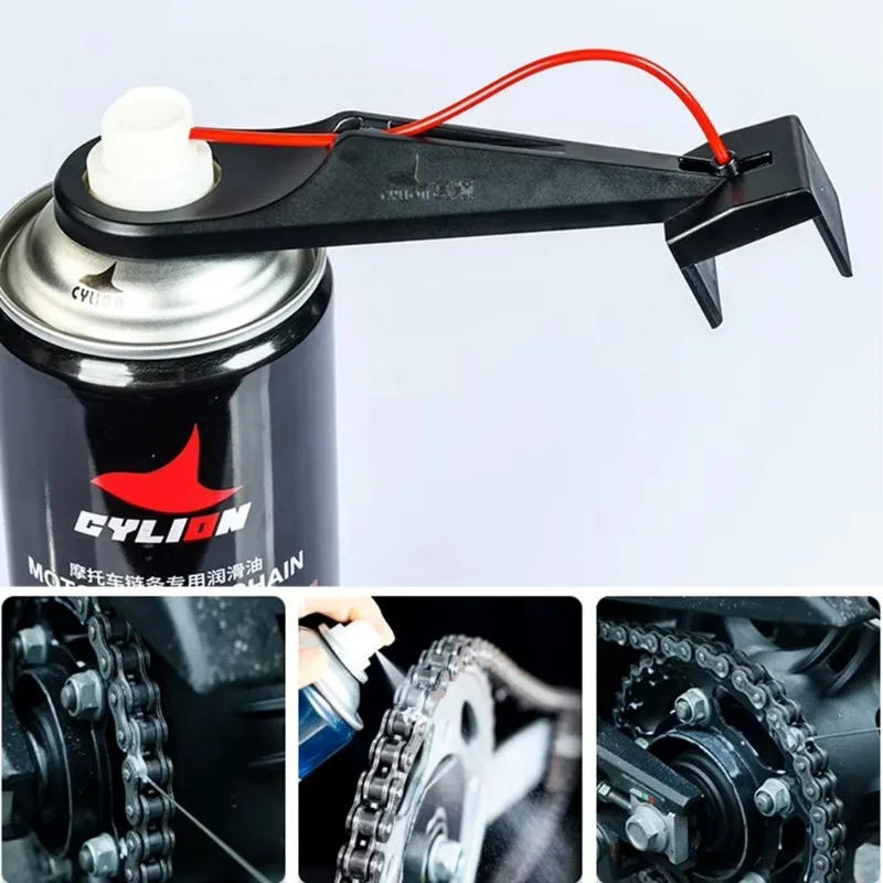Description Picture 4 of itemBike Motorcycle Chain Lube Oiler Tool Mess-Free Chain Wax Chain Cleaner Attachment Lubricant Straw Holder Positioner Appli Tool
