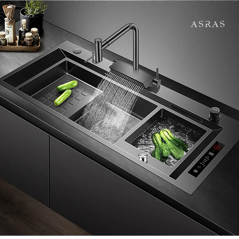 Description Picture 4 of itemASRAS 11550 NJH Large Size Smart Purifying Kitchen Sink Handmade Step Sink Ultrasonic Smart Purifying Kitchen Island Sinks