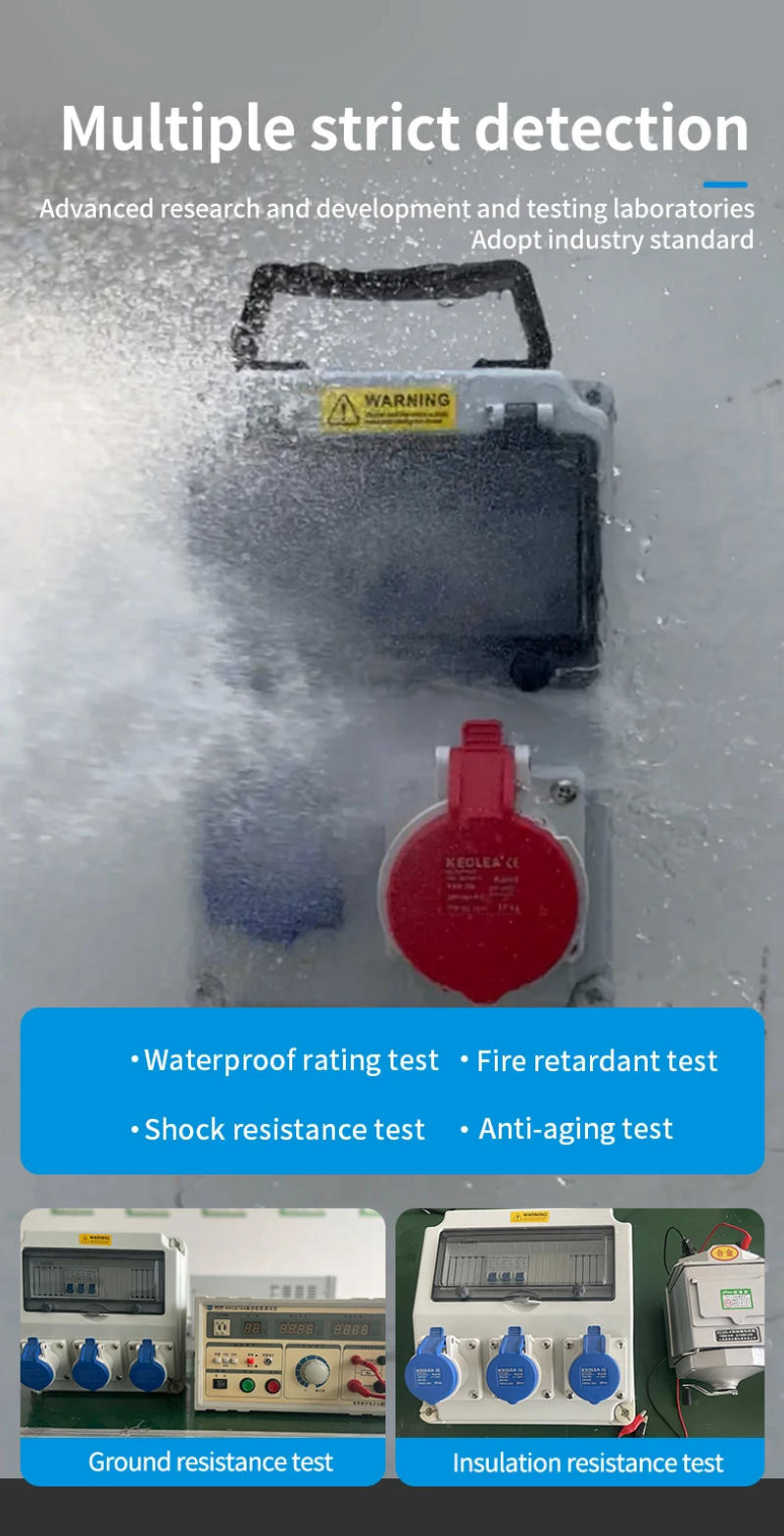 Description Picture 5 of itemOutdoor Waterproof 250V 16A EU Multi-Function Socket Box wall mounted Home Electric Car Charging Box with Conner & CHINT Breaker