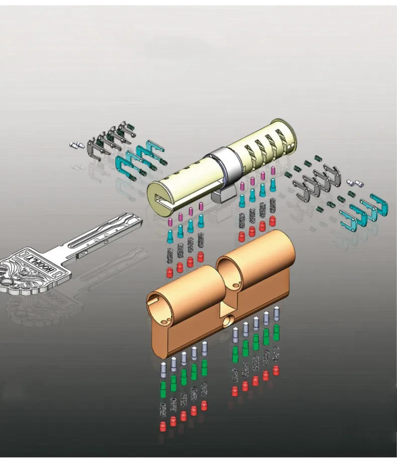 Description Picture 3 of itemStainless Steel Old Anti-theft Door Lock Double-sided Handle Lock Body Set with Key Household Hardware Door Locks
