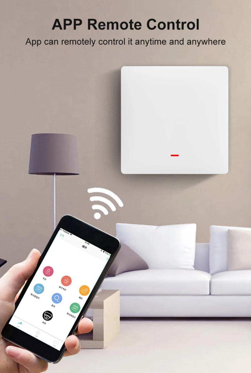 Description Picture 5 of itemTuya WiFi Smart Light Switch Push Button No/With Neutral Wire SmartLife Remote Timing Control Panel Works With Alexa Google Home