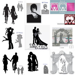 couple metal cutting dies wedding lovers cut die mold Scrapbook paper craft knife mould blade punch template Embossing stencils